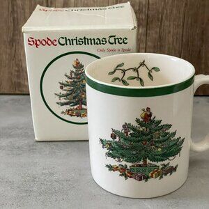 Spode Christmas Tree Coffee Tea Cocoa Mug Boxed England Vintage 1990's S3324-U